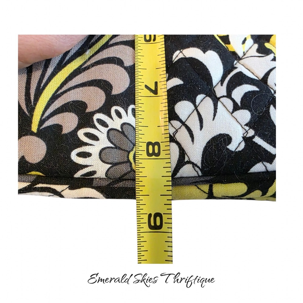 Vera Bradley Satchel Baroque Quilted Purse Handbag Black Yellow Vtg free ship - Picture 7 of 7